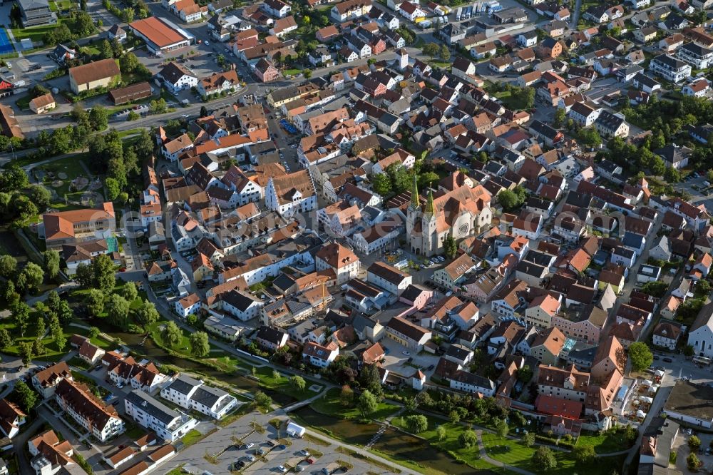 Beilngries from the bird's eye view: Old Town area and city center in Beilngries in the state Bavaria, Germany