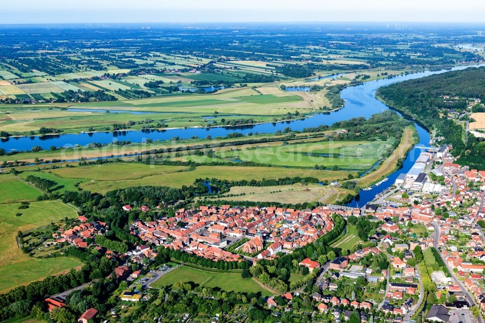 Boizenburg/Elbe from above - Old Town area and city center in Boizenburg/Elbe in the state Mecklenburg - Western Pomerania, Germany