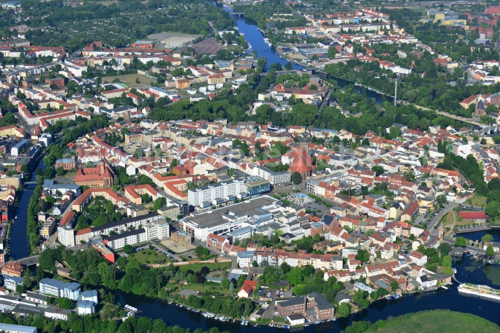 Aerial image Brandenburg an der Havel - Old Town area and city center in Brandenburg an der Havel in the state Brandenburg