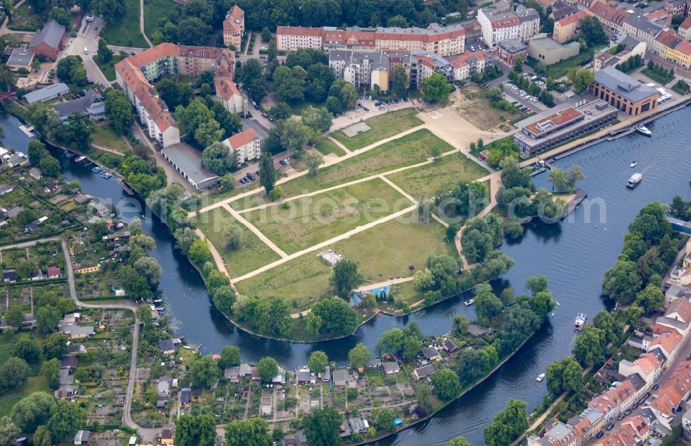 Aerial image Brandenburg an der Havel - Old Town area and city center in Brandenburg an der Havel in the state Brandenburg, Germany