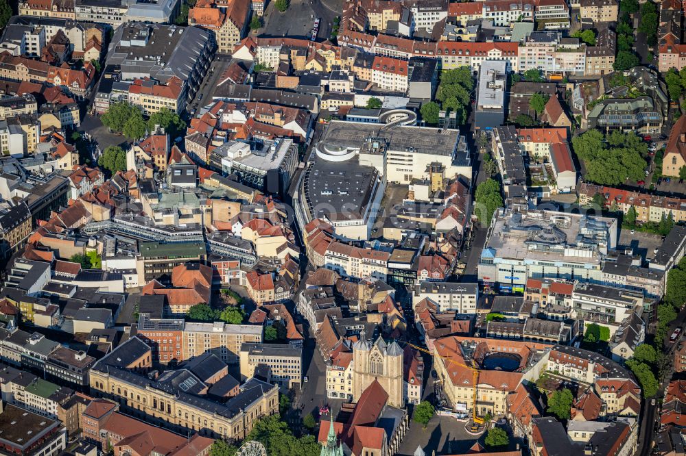 Braunschweig from above - Old Town area and city center in Braunschweig in the state Lower Saxony, Germany