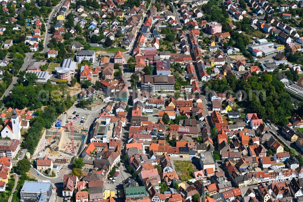 Aerial photograph Bretten - Old Town area and city center Bretten in Bretten in the state Baden-Wuerttemberg