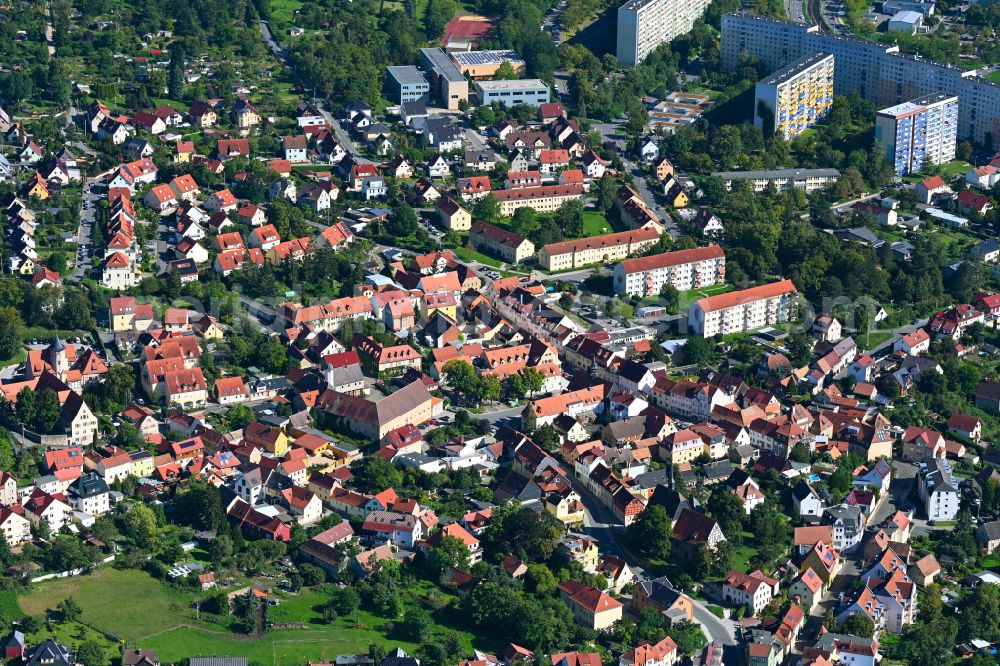 Aerial image Burgau - Old Town area and city center in Burgau in the state Thuringia, Germany