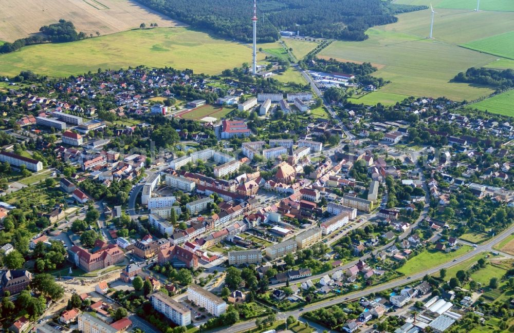 Aerial photograph Calau - Old Town area and city center in Calau in the state Brandenburg, Germany