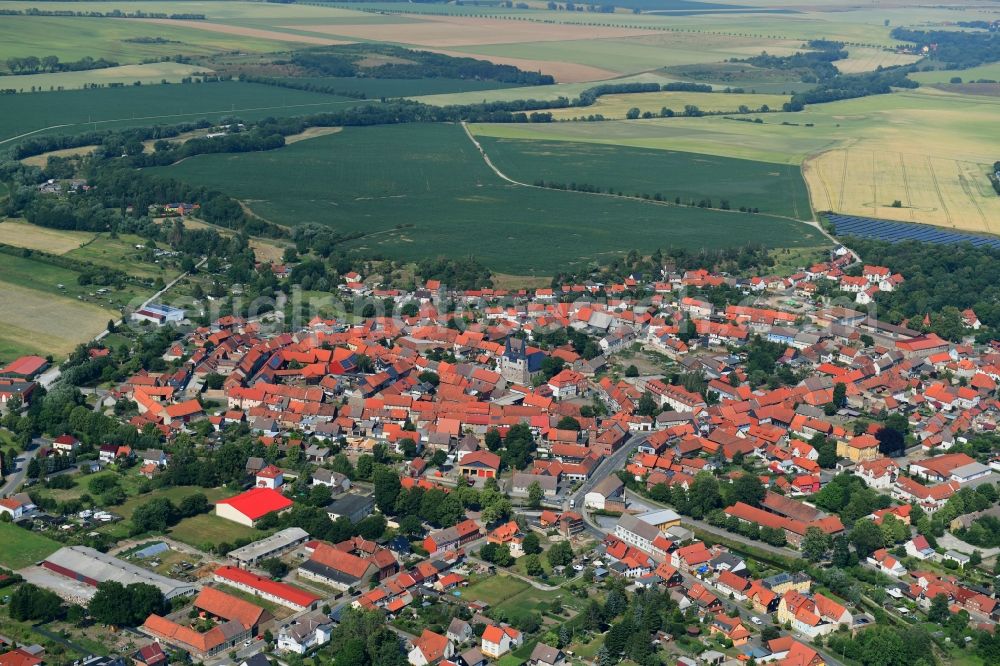 Aerial image Derenburg - Old Town area and city center in Derenburg in the state Saxony-Anhalt, Germany