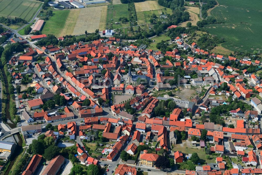 Aerial photograph Derenburg - Old Town area and city center in Derenburg in the state Saxony-Anhalt, Germany