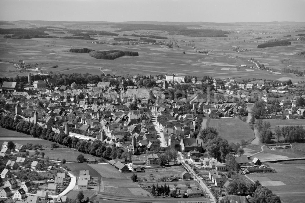 Aerial image Dinkelsbühl - Old Town area and city center in Dinkelsbuehl in the state Bavaria, Germany