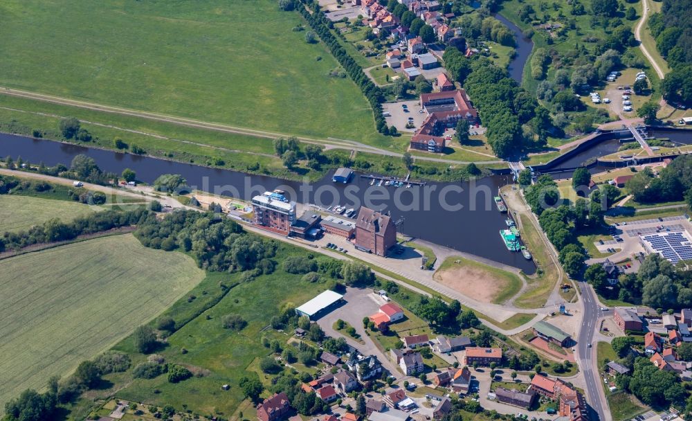 Dömitz from above - Old Town area and city center in Doemitz in the state Mecklenburg - Western Pomerania, Germany