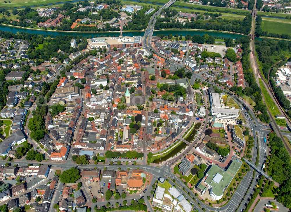 Aerial photograph Dorsten - Old Town area and city center in Dorsten in the state North Rhine-Westphalia