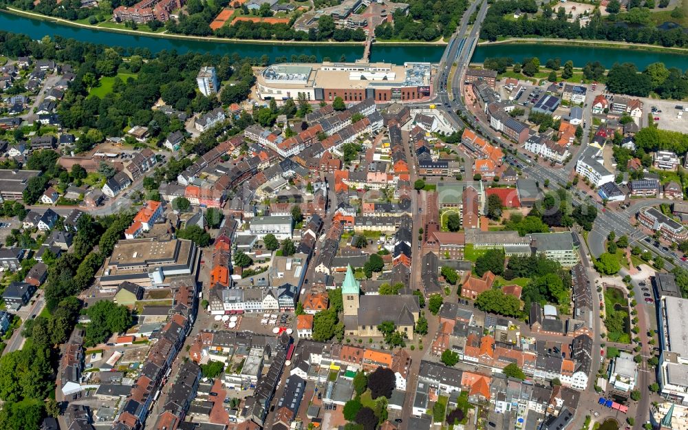 Dorsten from above - Old Town area and city center in Dorsten in the state North Rhine-Westphalia