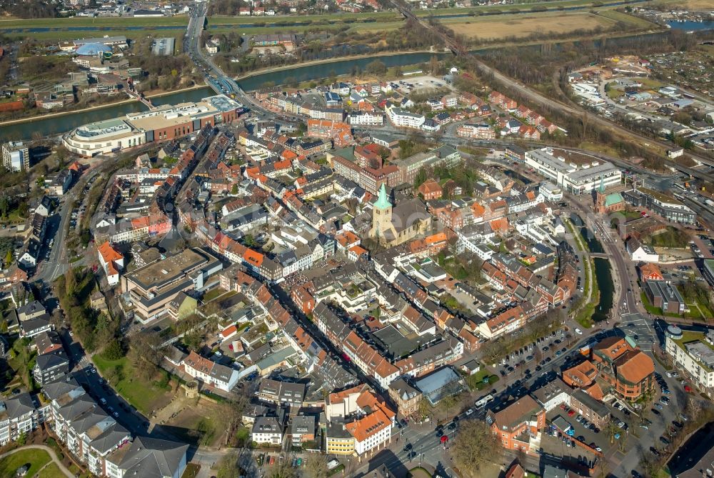 Aerial image Dorsten - Old Town area and city center in Dorsten in the state North Rhine-Westphalia