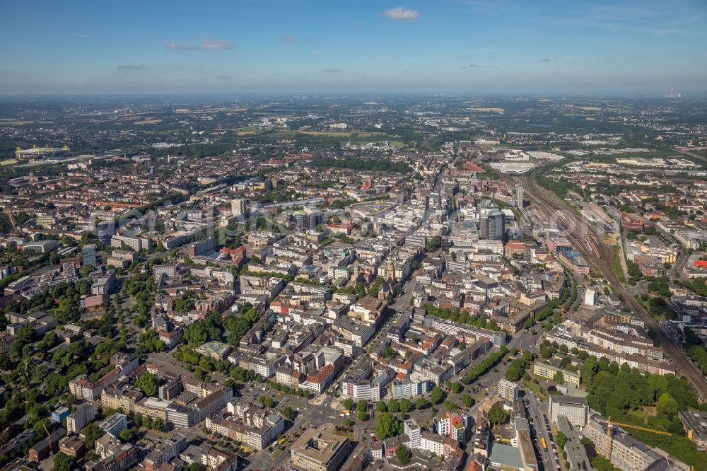 Aerial image Dortmund - Old Town area and city center in Dortmund in the state North Rhine-Westphalia, Germany