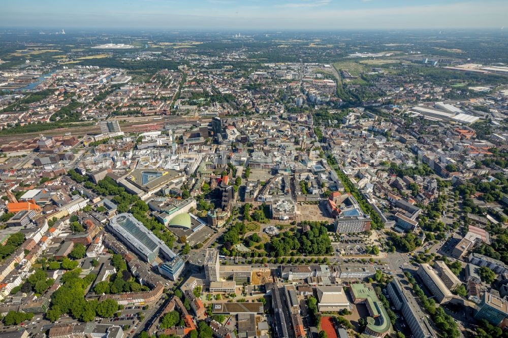 Dortmund from the bird's eye view: Old Town area and city center in Dortmund in the state North Rhine-Westphalia, Germany