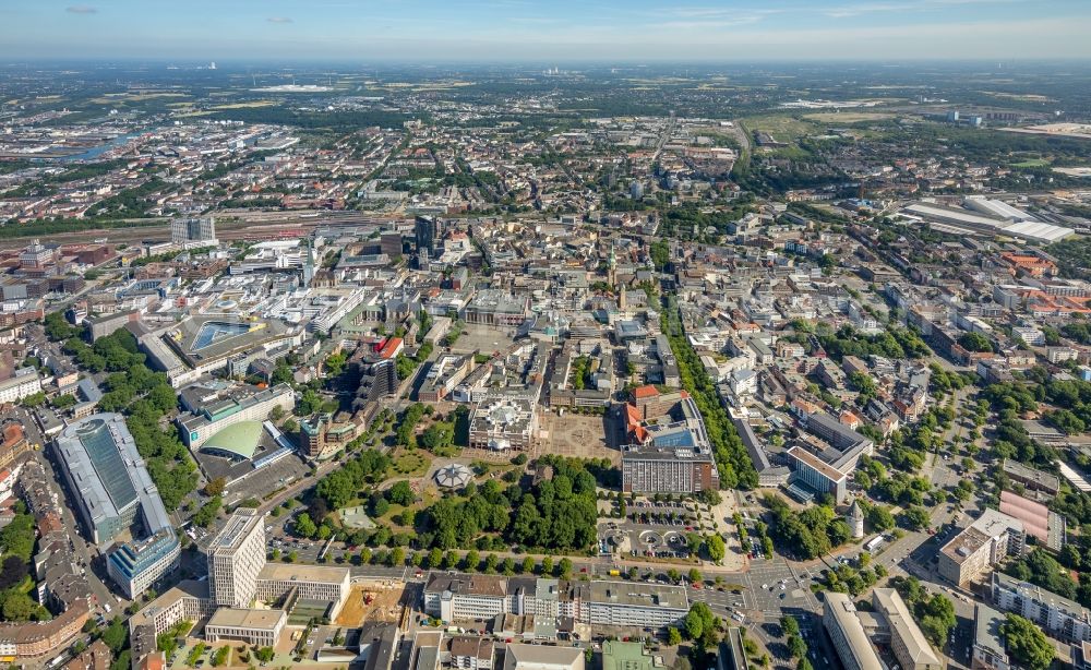 Aerial image Dortmund - Old Town area and city center in Dortmund in the state North Rhine-Westphalia, Germany