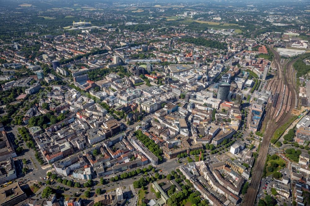 Aerial image Dortmund - Old Town area and city center in Dortmund in the state North Rhine-Westphalia, Germany