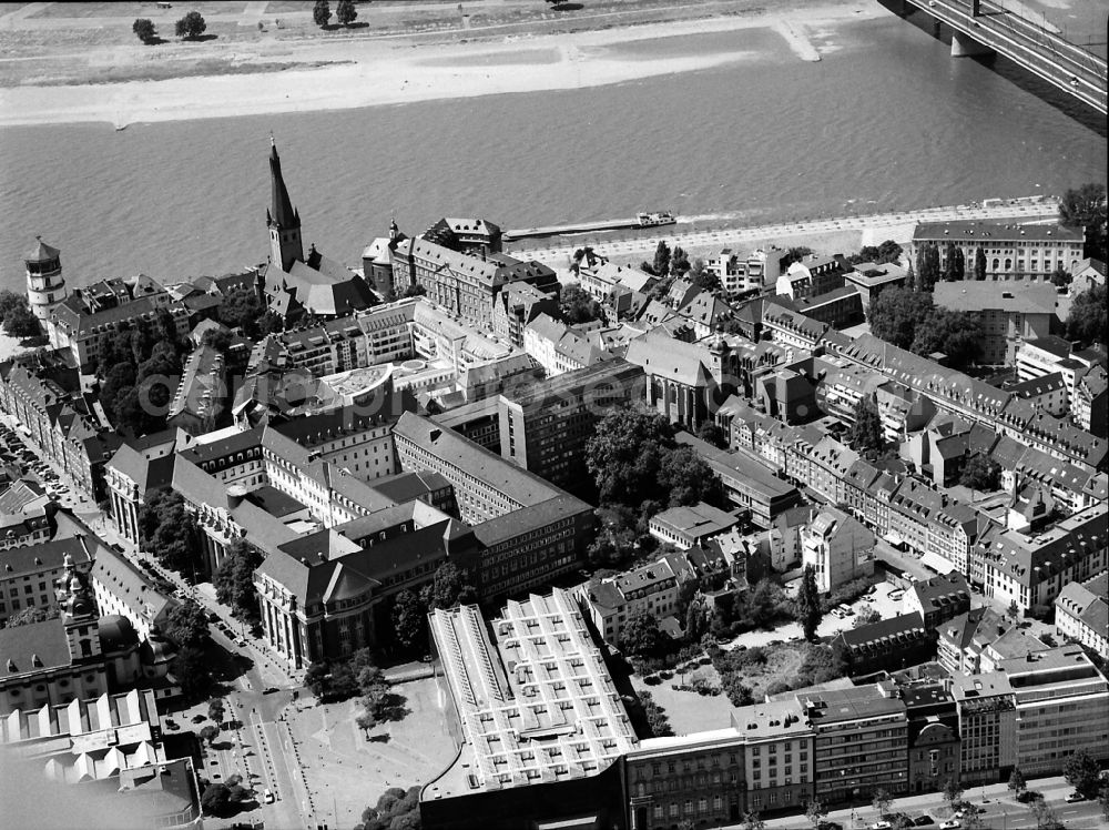 Düsseldorf from above - Old Town area and city center in Duesseldorf in the state North Rhine-Westphalia, Germany