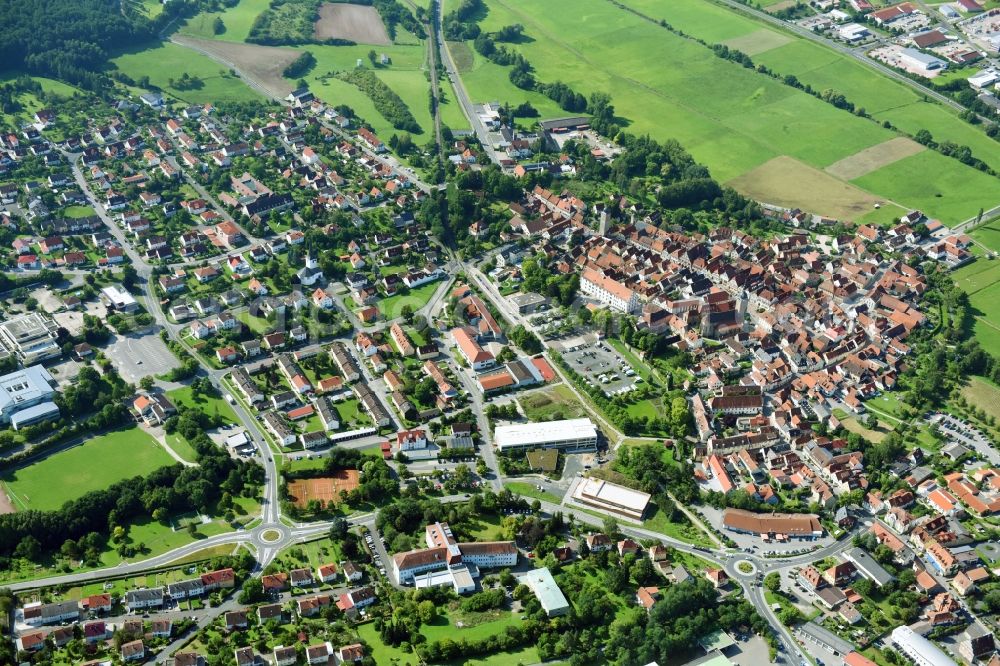 Aerial image Ebern - Old Town area and city center in Ebern in the state Bavaria, Germany