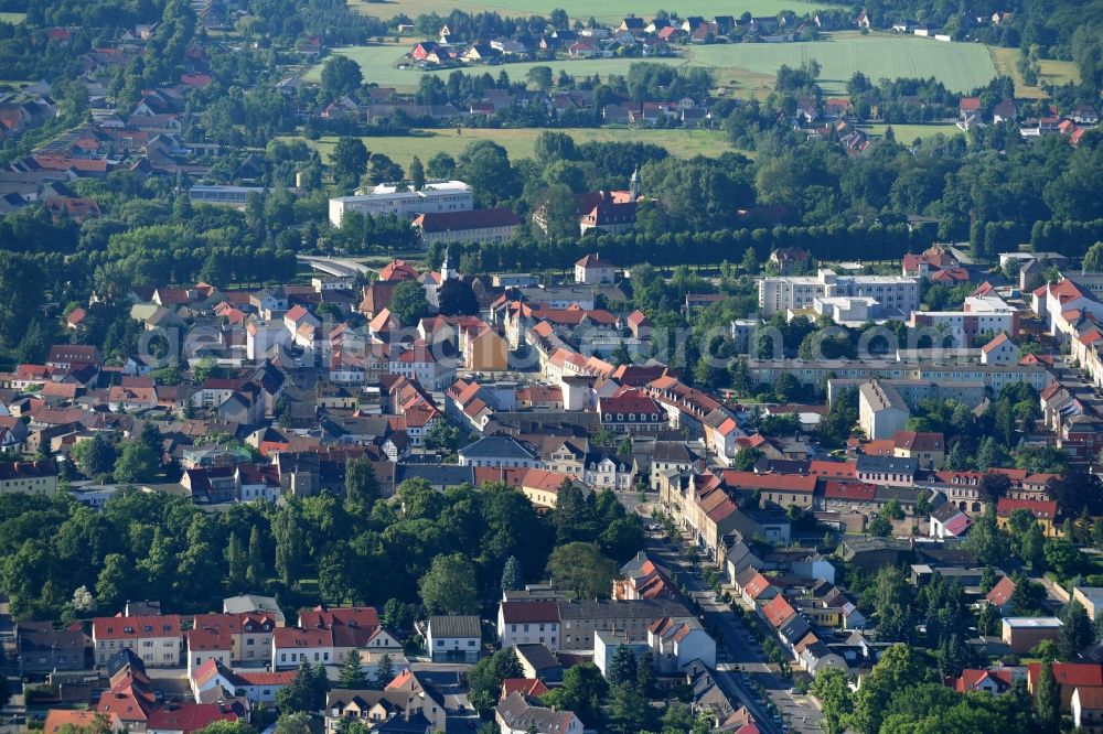 Aerial photograph Elsterwerda - Old Town area and city center in Elsterwerda in the state Brandenburg, Germany