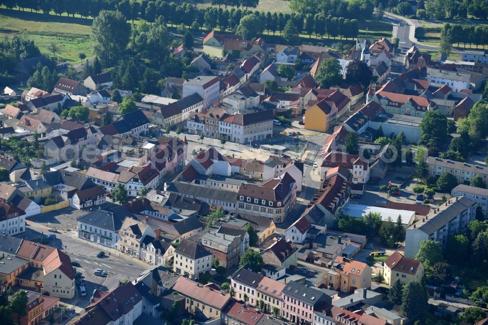 Aerial image Elsterwerda - Old Town area and city center in Elsterwerda in the state Brandenburg, Germany