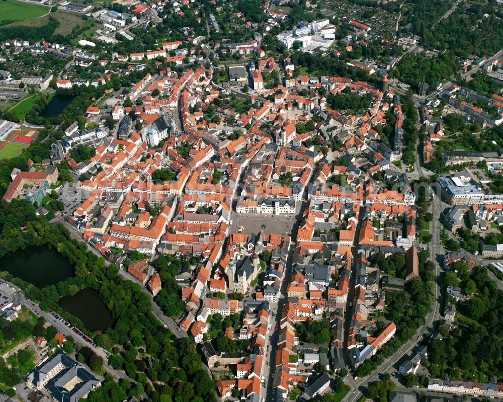 Aerial photograph Freiberg - Old Town area and city center in Freiberg in the state Saxony, Germany