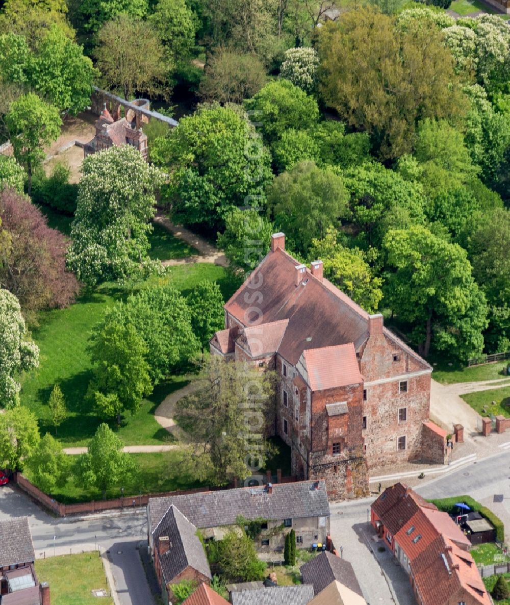 Wittstock/Dosse from the bird's eye view: Old Town area and city center Freyenstein in Wittstock/Dosse in the state Brandenburg, Germany