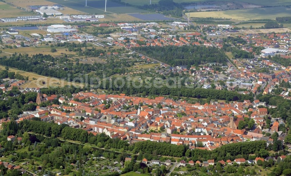 Gardelegen from the bird's eye view: Old Town area and city center in Gardelegen in the state Saxony-Anhalt