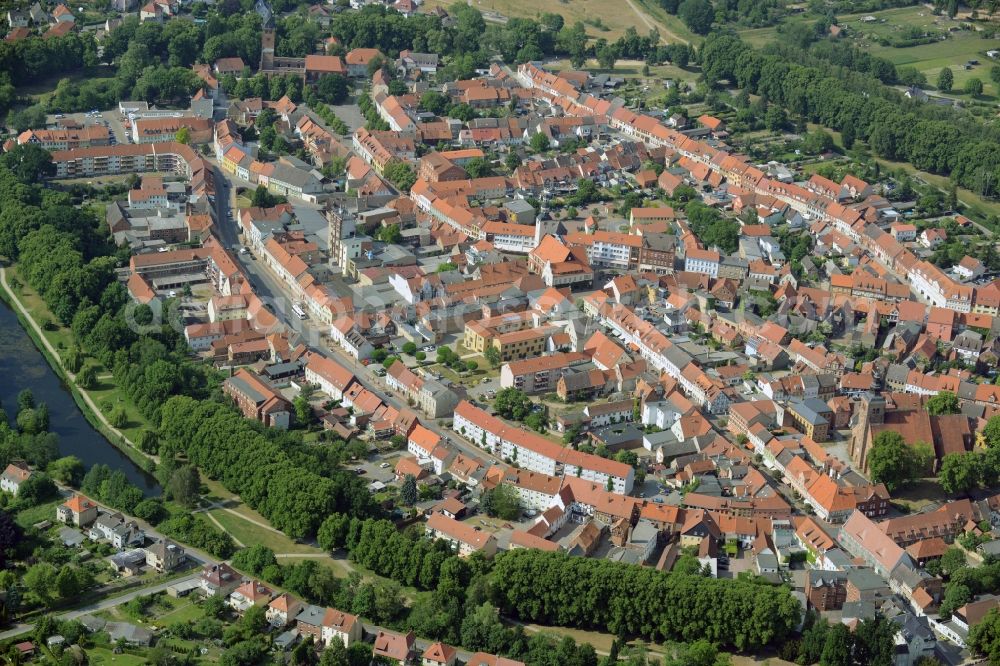 Gardelegen from above - Old Town area and city center in Gardelegen in the state Saxony-Anhalt