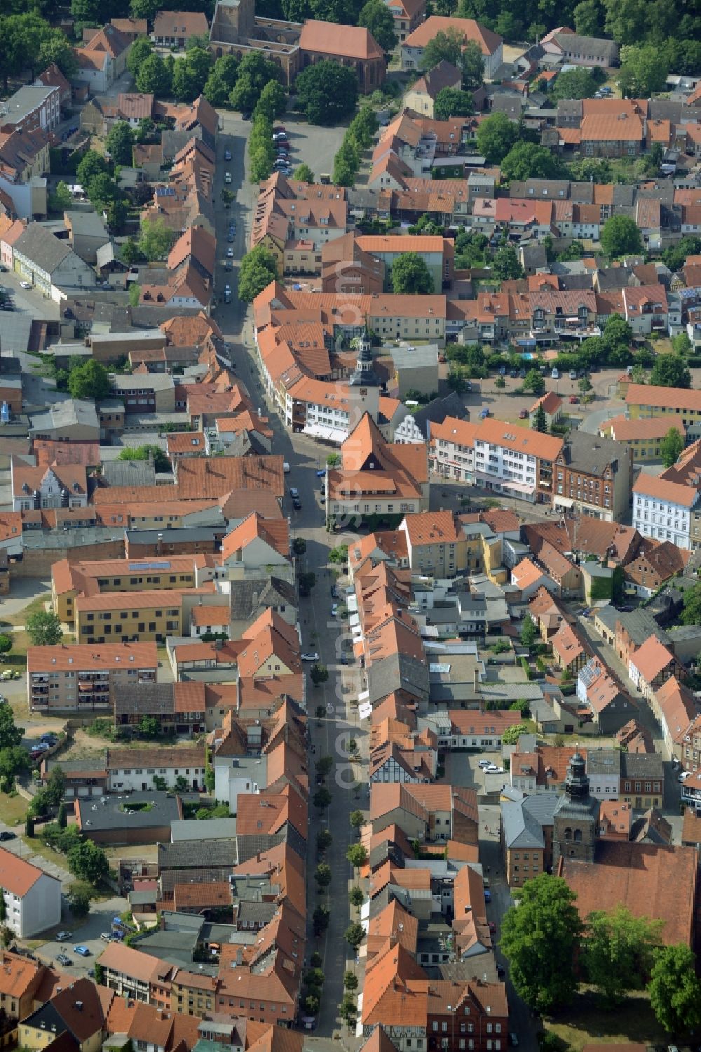 Aerial photograph Gardelegen - Old Town area and city center in Gardelegen in the state Saxony-Anhalt