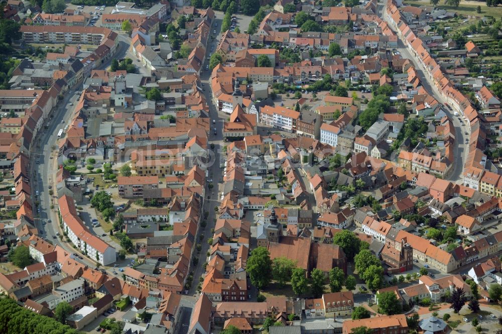 Gardelegen from above - Old Town area and city center in Gardelegen in the state Saxony-Anhalt