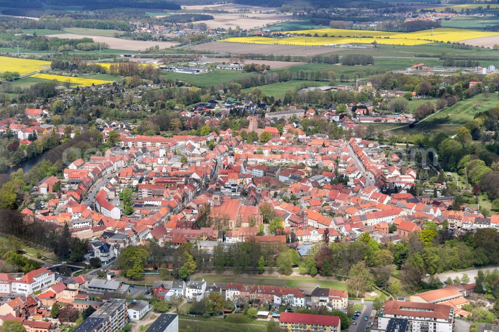 Hansestadt Gardelegen from the bird's eye view: Old Town area and city center in Gardelegen in the state Saxony-Anhalt, Germany