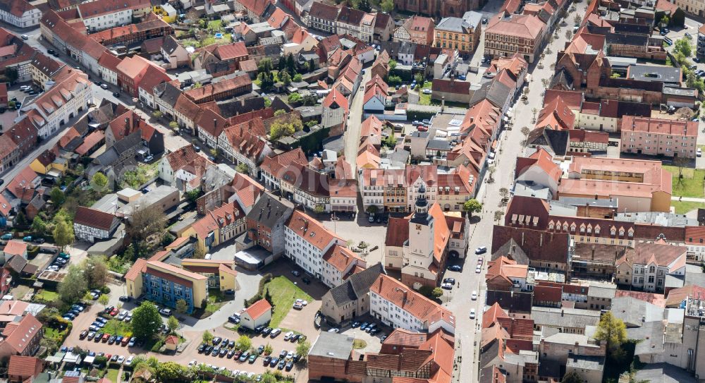 Aerial photograph Hansestadt Gardelegen - Old Town area and city center in Gardelegen in the state Saxony-Anhalt, Germany