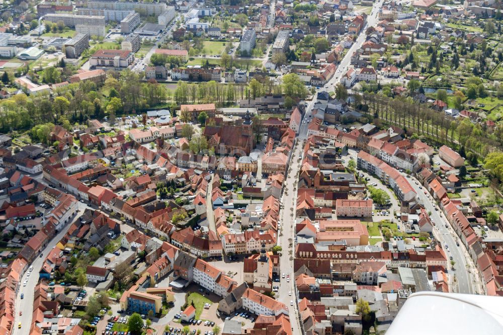 Hansestadt Gardelegen from above - Old Town area and city center in Gardelegen in the state Saxony-Anhalt, Germany