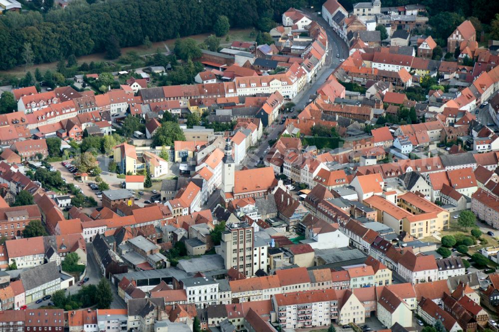 Aerial photograph Hansestadt Gardelegen - Old Town area and city center in Gardelegen in the state Saxony-Anhalt, Germany