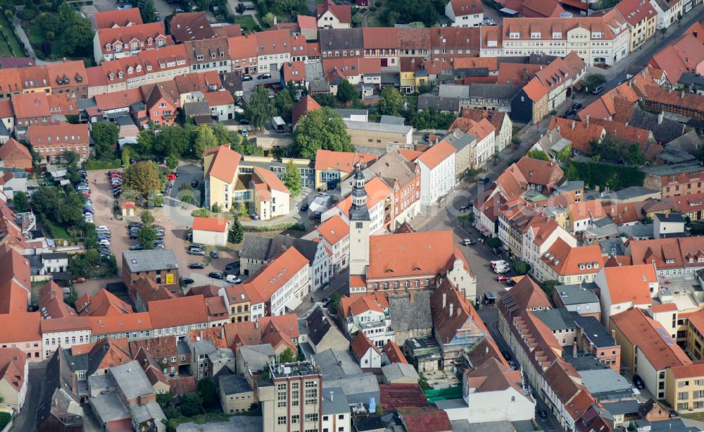 Hansestadt Gardelegen from above - Old Town area and city center in Gardelegen in the state Saxony-Anhalt, Germany