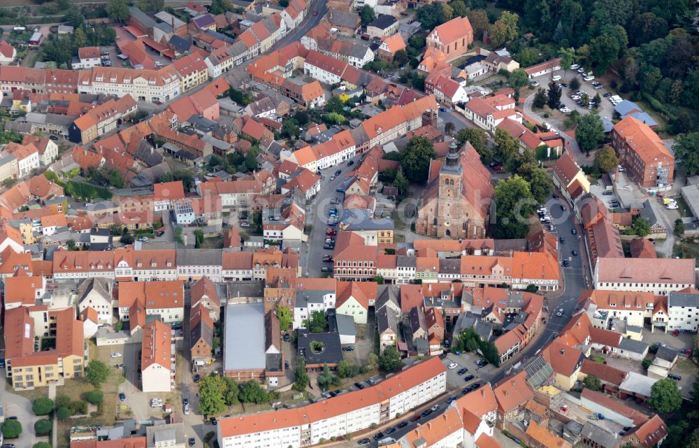 Aerial photograph Hansestadt Gardelegen - Old Town area and city center in Gardelegen in the state Saxony-Anhalt, Germany