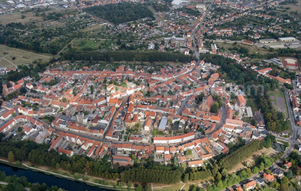 Hansestadt Gardelegen from above - Old Town area and city center in Gardelegen in the state Saxony-Anhalt, Germany