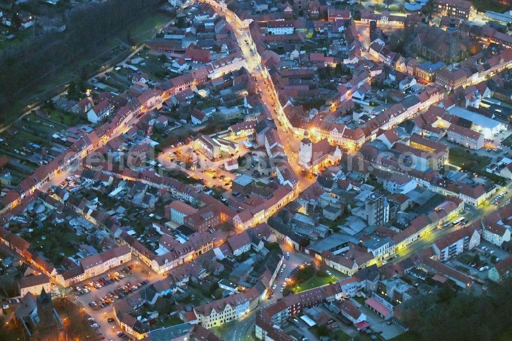 Gardelegen from the bird's eye view: Old Town area and city center in Gardelegen in the state Saxony-Anhalt, Germany