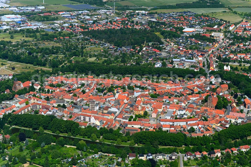 Aerial photograph Hansestadt Gardelegen - Old Town area and city center in Gardelegen in the state Saxony-Anhalt, Germany