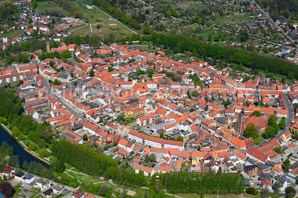 Hansestadt Gardelegen from the bird's eye view: Old Town area and city center in Gardelegen in the state Saxony-Anhalt, Germany