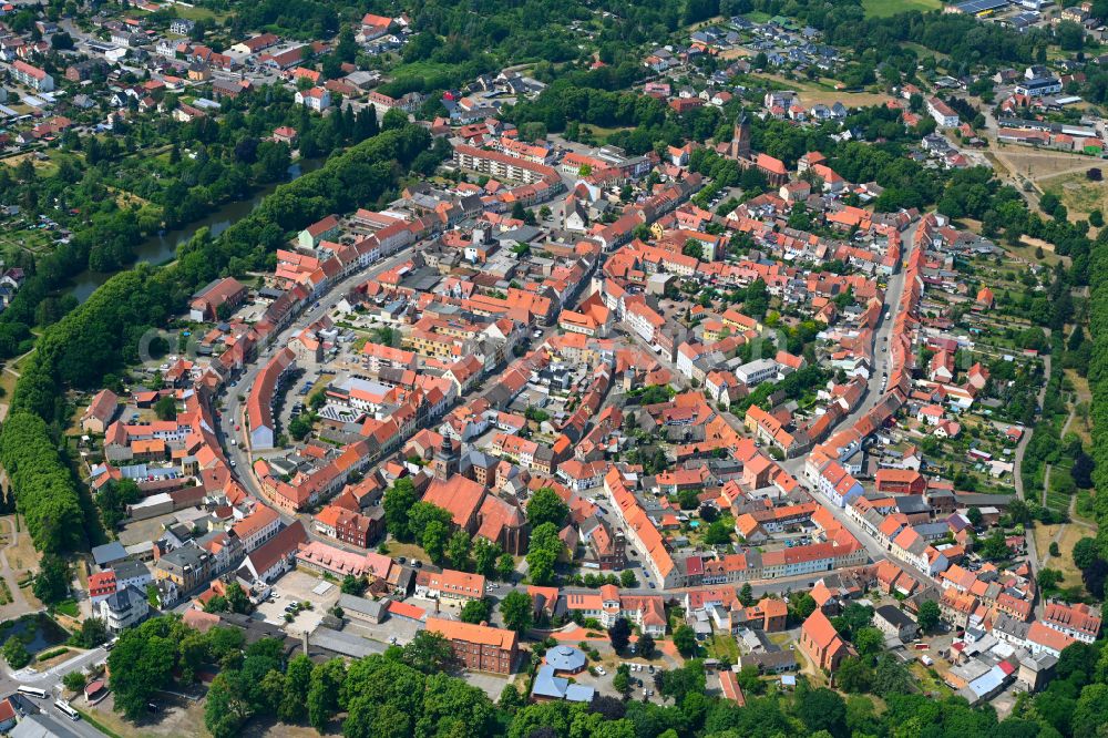 Aerial photograph Hansestadt Gardelegen - Old Town area and city center in Gardelegen in the state Saxony-Anhalt, Germany