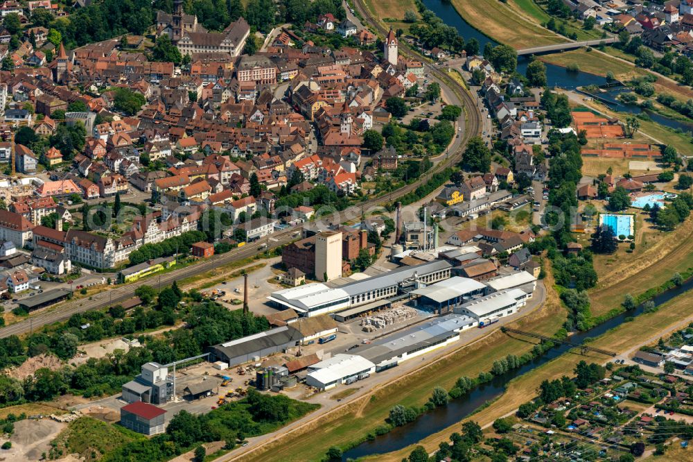 Aerial image Gengenbach - Old Town area and city center in Gengenbach in the state Baden-Wuerttemberg, Germany