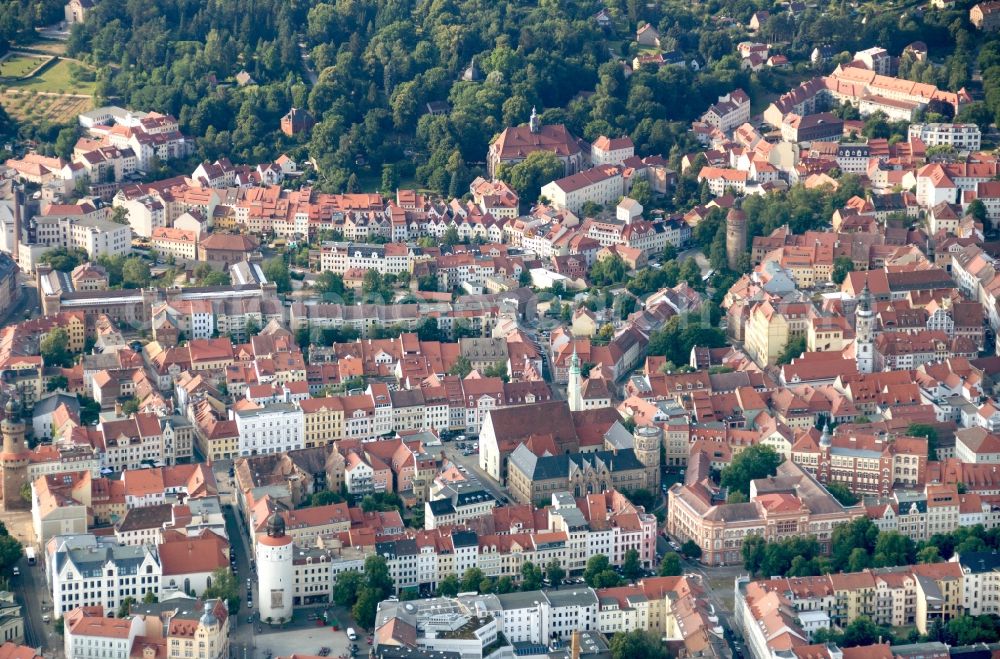 Görlitz from the bird's eye view: Old Town area and city center in Goerlitz in the state Saxony, Germany