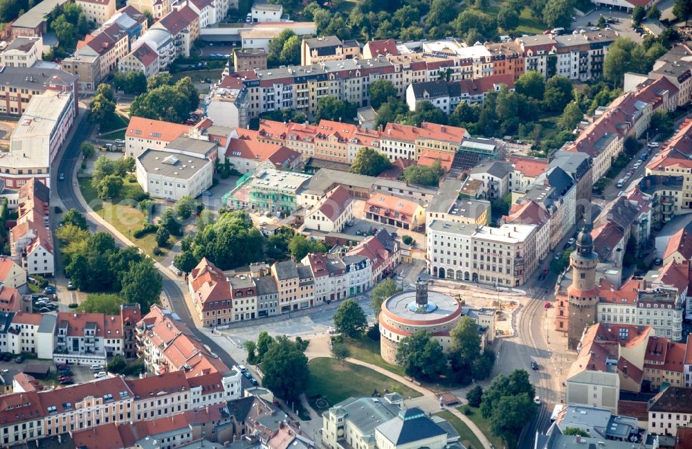 Aerial image Görlitz - Old Town area and city center in Goerlitz in the state Saxony, Germany