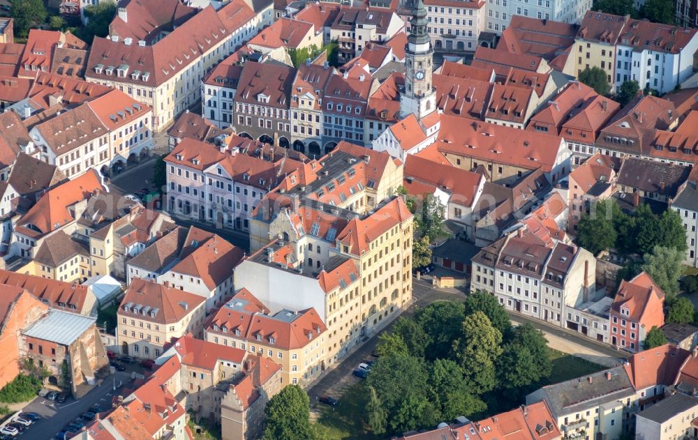 Aerial image Görlitz - Old Town area and city center in Goerlitz in the state Saxony, Germany