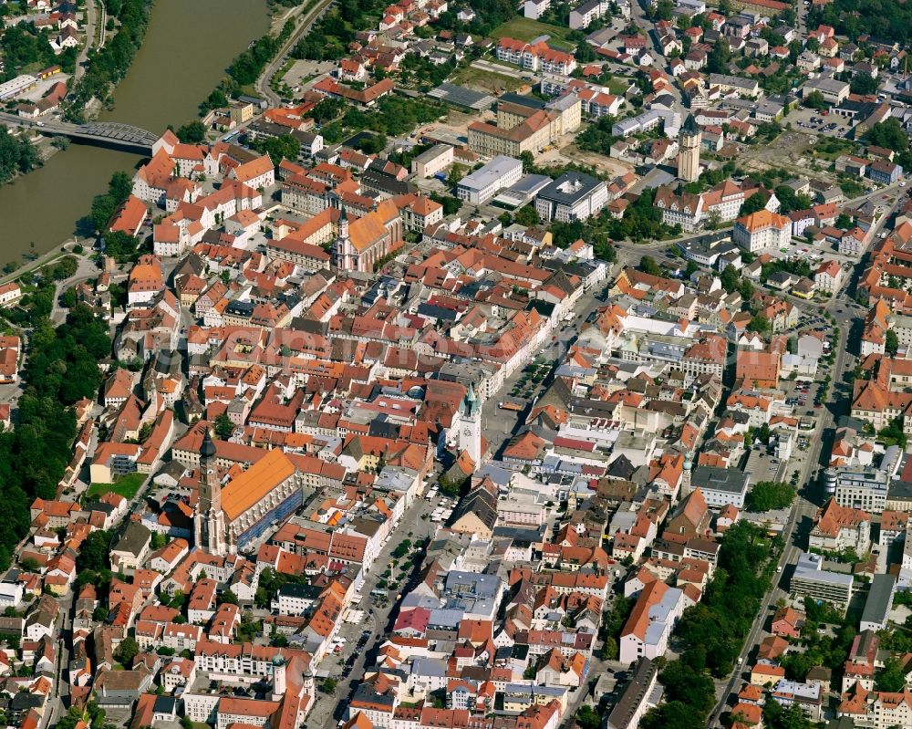 Gstütt from above - Old Town area and city center in Gstütt in the state Bavaria, Germany