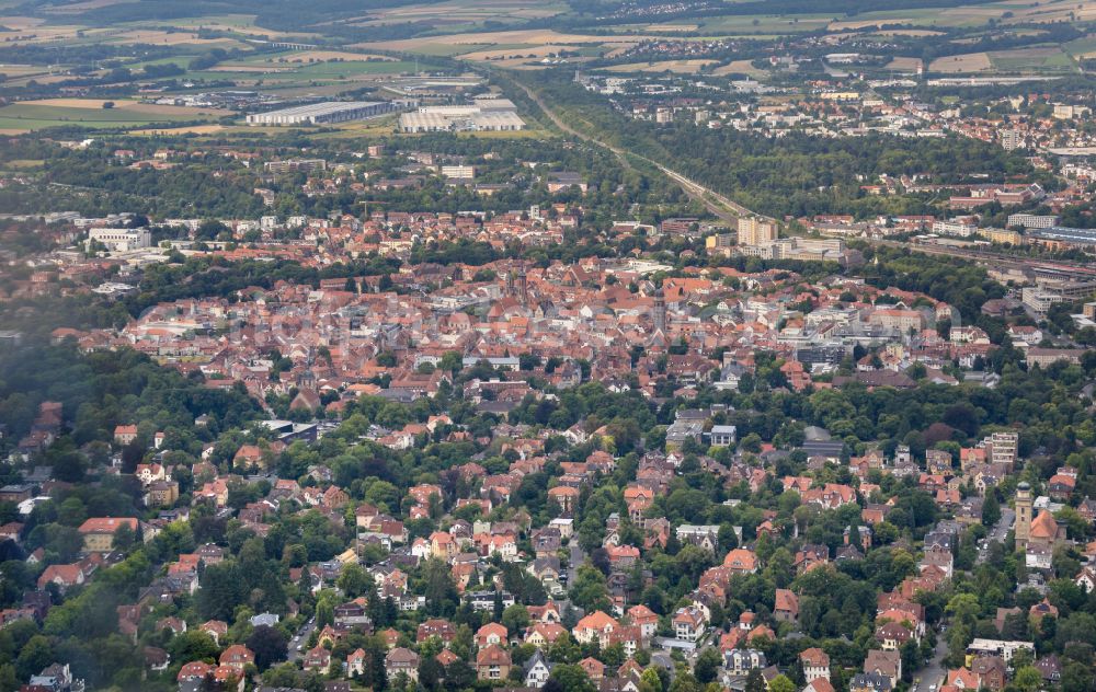 Aerial photograph Göttingen - Old Town area and city center in Goettingen in the state Lower Saxony, Germany