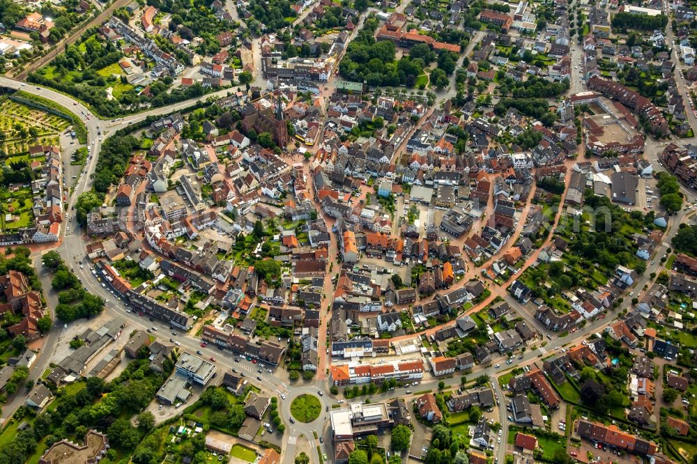 Haltern am See from above - Old Town area and city center in Haltern am See in the state North Rhine-Westphalia