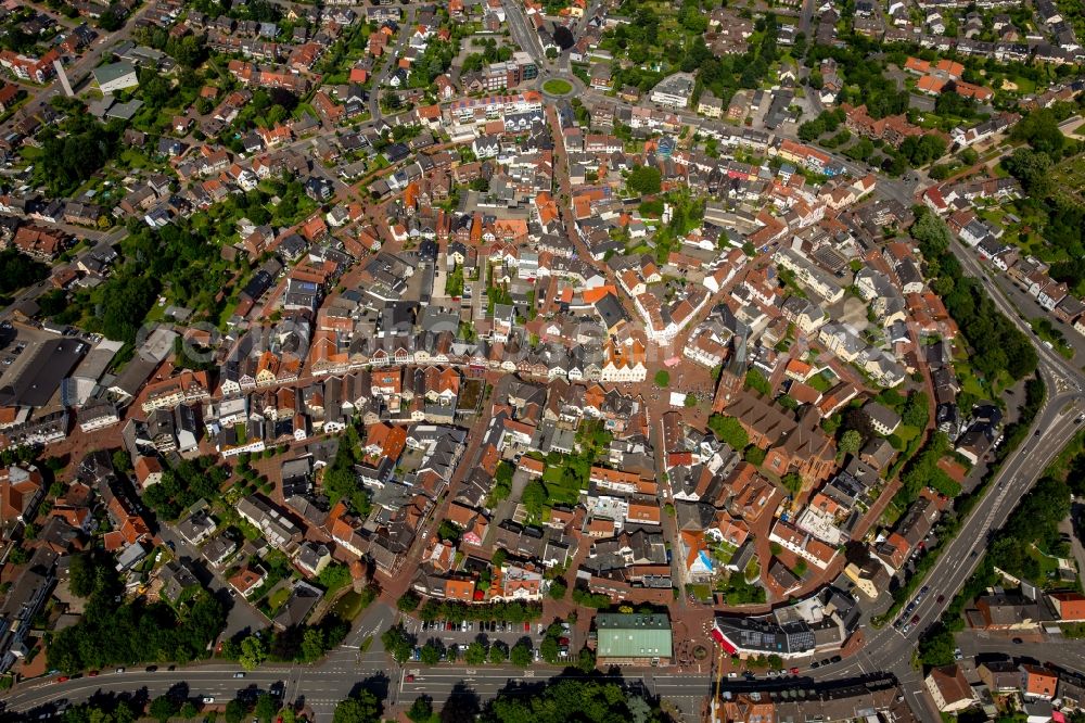 Haltern am See from the bird's eye view: Old Town area and city center in Haltern am See in the state North Rhine-Westphalia