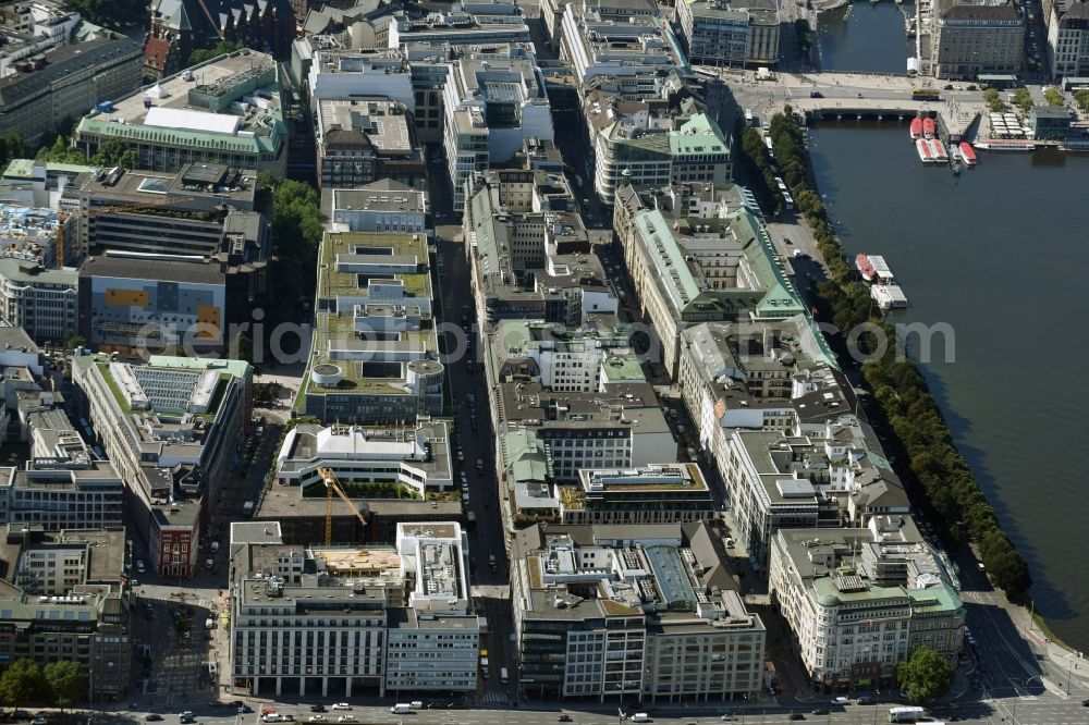 Hamburg from above - Old Town area and city center between Ballindamm and Rosenstreet in the district Hamburg-Altstadt in Hamburg