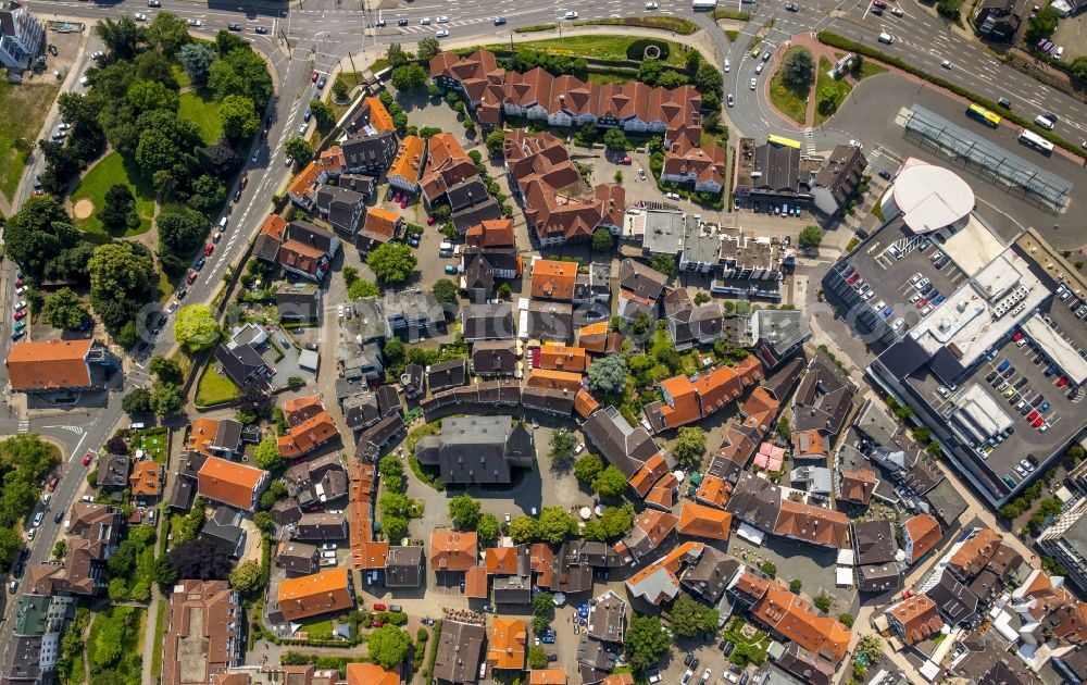 Aerial image Hattingen - Old Town area and city center in Hattingen in the state North Rhine-Westphalia